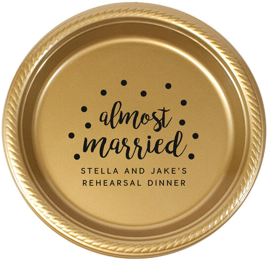 Confetti Dots Almost Married Plastic Plates